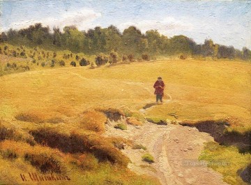 Paisajes Painting - el niño en el campo paisaje clásico Ivan Ivanovich plan escenas